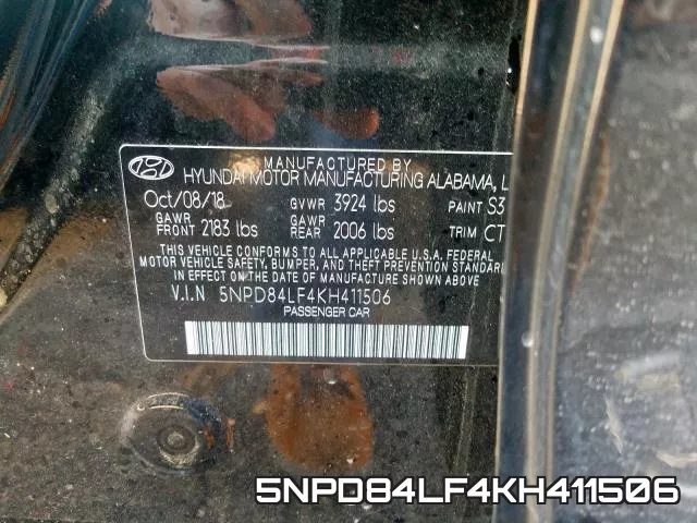 5NPD84LF4KH411506 фото 2