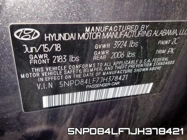 5NPD84LF7JH378421 фото 2