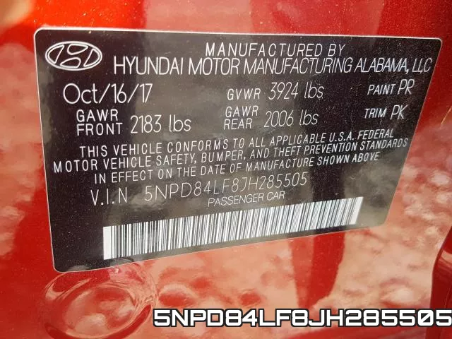 5NPD84LF8JH285505 фото 2
