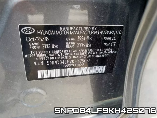 5NPD84LF9KH425076 фото 2