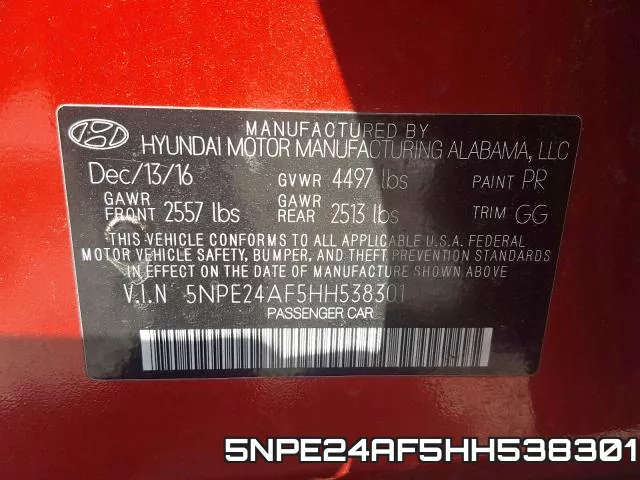 5NPE24AF5HH538301 фото 2