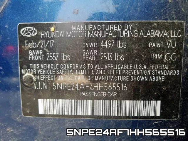 5NPE24AF7HH565516 фото 2