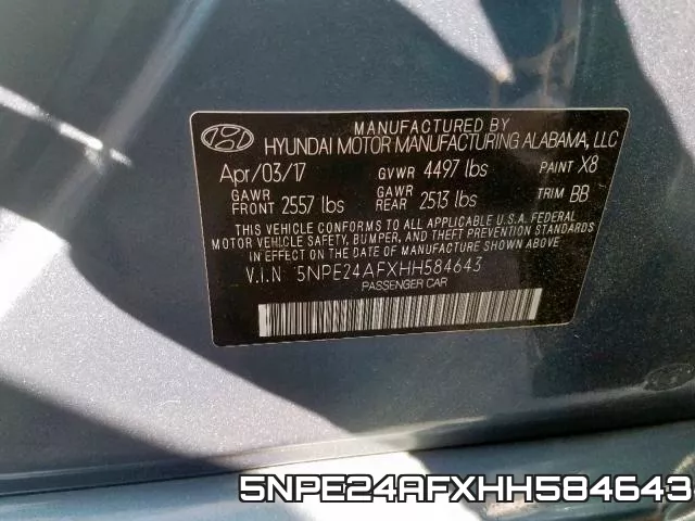 5NPE24AFXHH584643 фото 2
