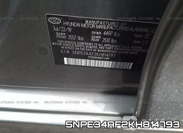 5NPE34AF2KH814793 фото 10