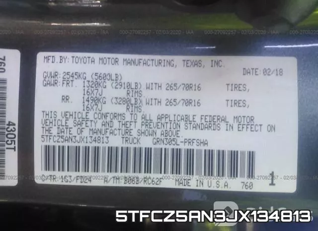 5TFCZ5AN3JX134813 фото 10