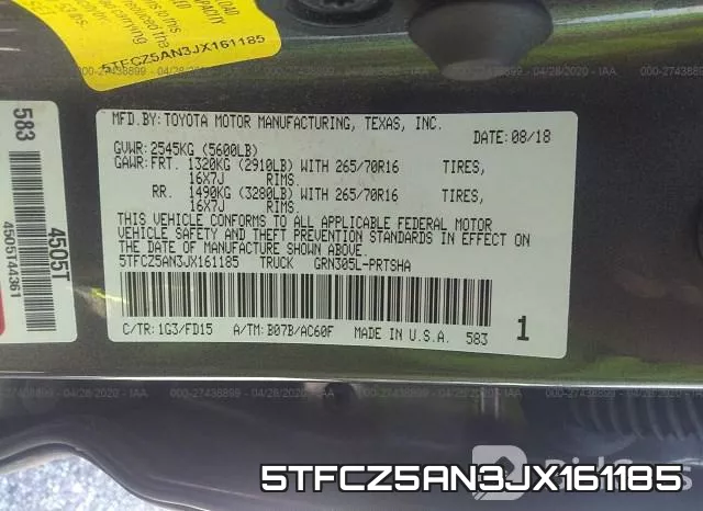 5TFCZ5AN3JX161185 фото 10