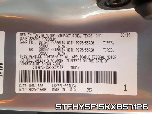 5TFHY5F15KX857126 фото 2