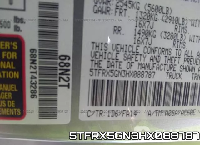 5TFRX5GN3HX088787 фото 10