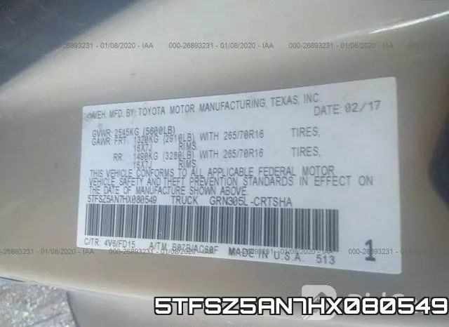 5TFSZ5AN7HX080549 фото 10