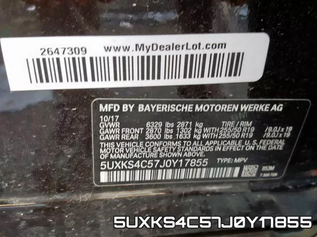 5UXKS4C57J0Y17855 фото 2