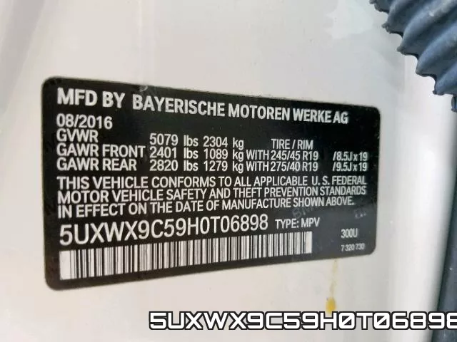 5UXWX9C59H0T06898 фото 2