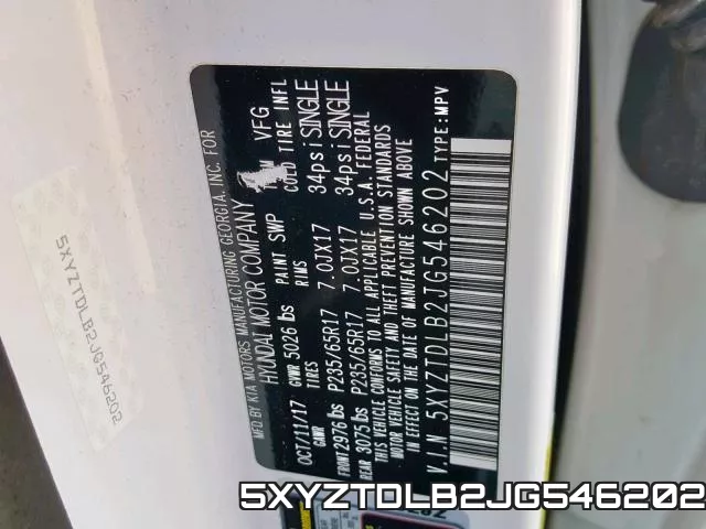 5XYZTDLB2JG546202 фото 2