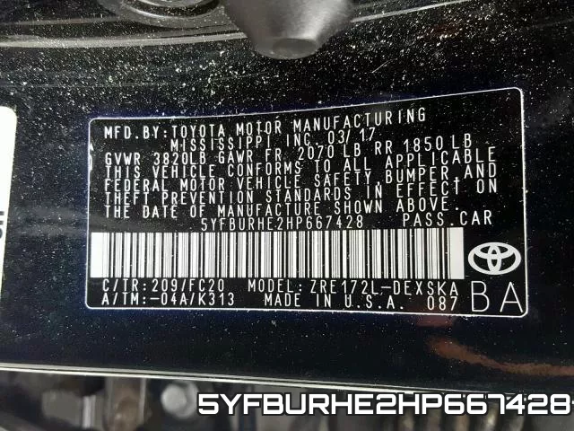 5YFBURHE2HP667428 фото 2