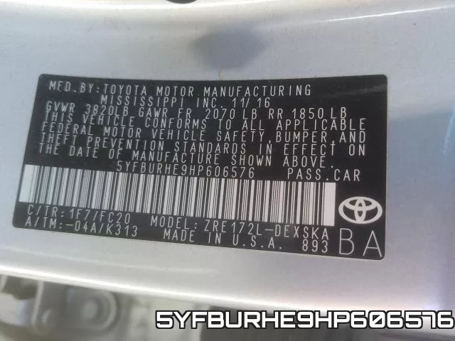 5YFBURHE9HP606576 фото 2