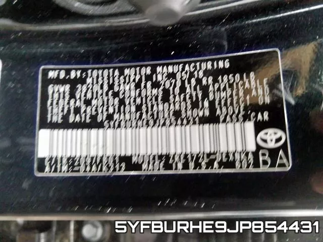 5YFBURHE9JP854431 фото 2