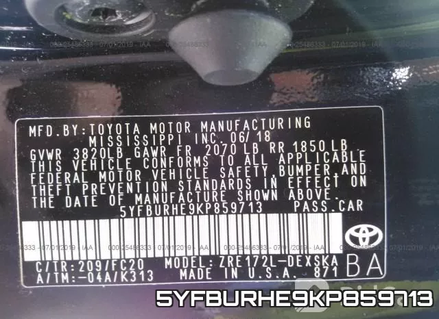 5YFBURHE9KP859713 фото 10