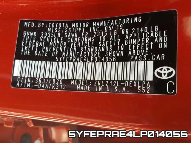 5YFEPRAE4LP014056 фото 2