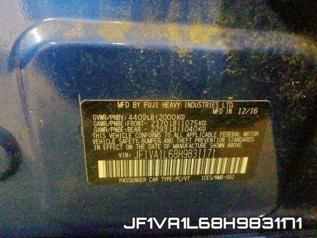 JF1VA1L68H9831171 фото 2