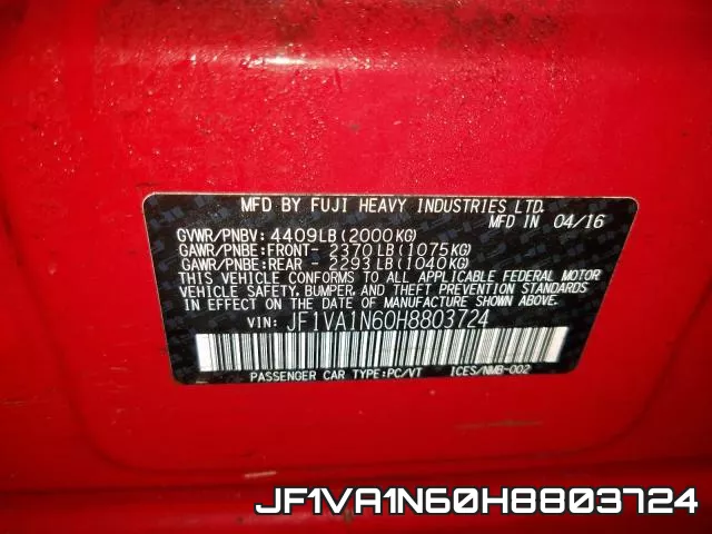 JF1VA1N60H8803724 фото 2