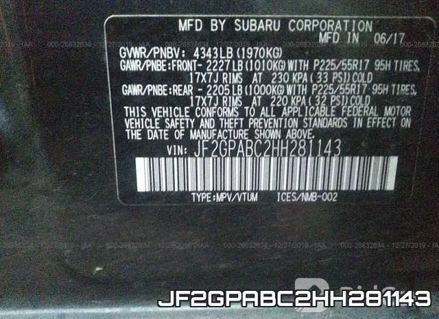 JF2GPABC2HH281143 фото 10