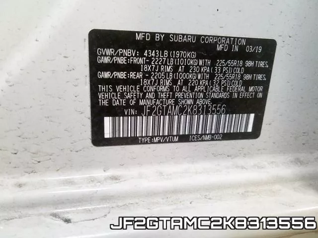 JF2GTAMC2K8313556 фото 2