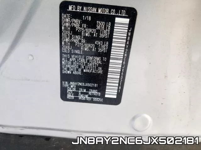 JN8AY2NC6JX502181 фото 2