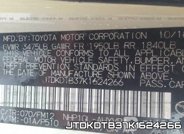 JTDKDTB37K1624266 фото 10
