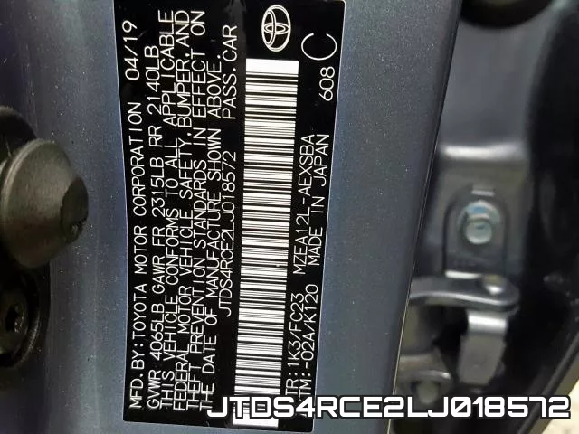 JTDS4RCE2LJ018572 фото 2