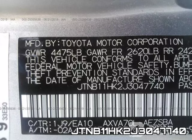 JTNB11HK2J3047740 фото 10