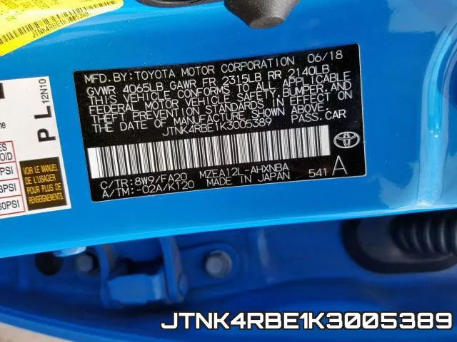JTNK4RBE1K3005389 фото 2