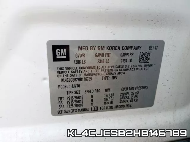 KL4CJCSB2HB146789 фото 2