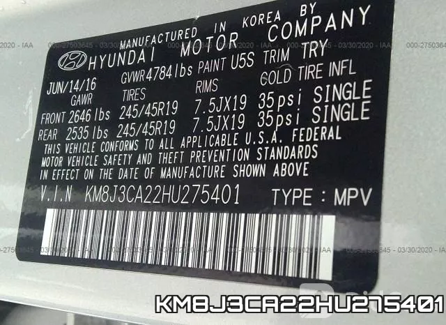 KM8J3CA22HU275401 фото 10
