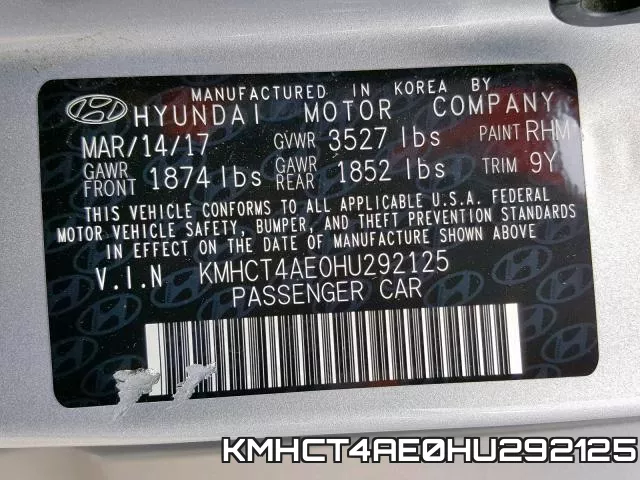 KMHCT4AE0HU292125 фото 2