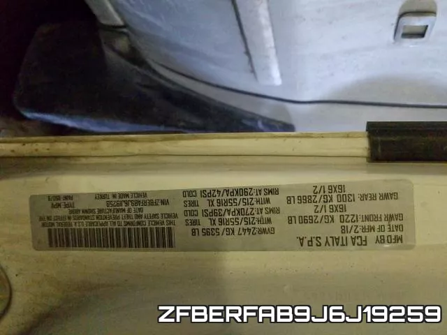 ZFBERFAB9J6J19259 фото 2