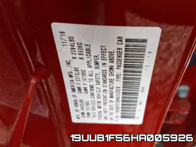 19UUB1F56HA005926 фото 2