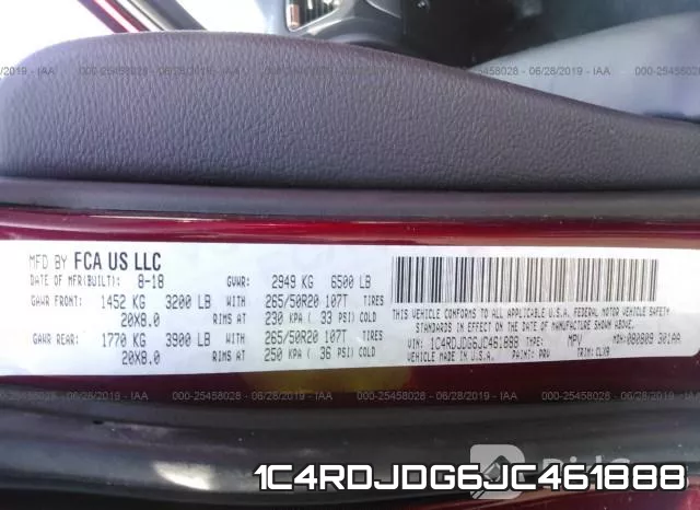 1C4RDJDG6JC461888 фото 10
