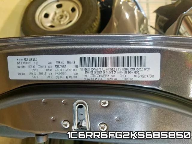 1C6RR6FG2KS685850 фото 2