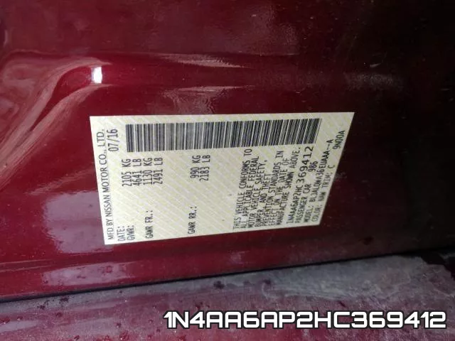1N4AA6AP2HC369412 фото 2