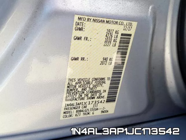 1N4AL3AP1JC173542 фото 2