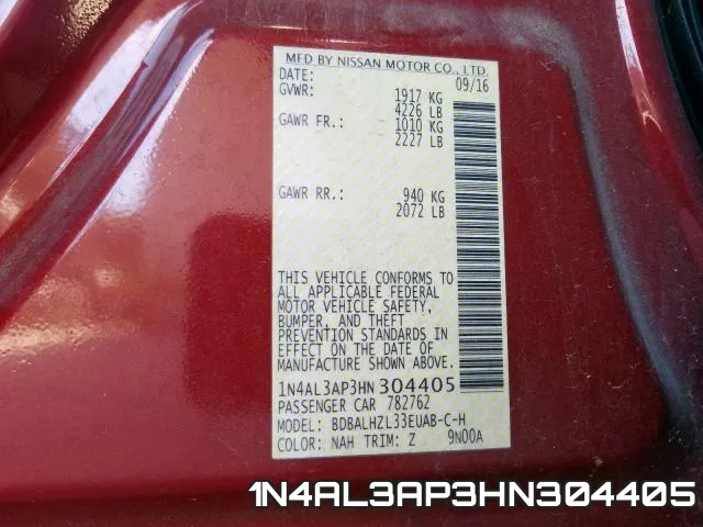 1N4AL3AP3HN304405 фото 2