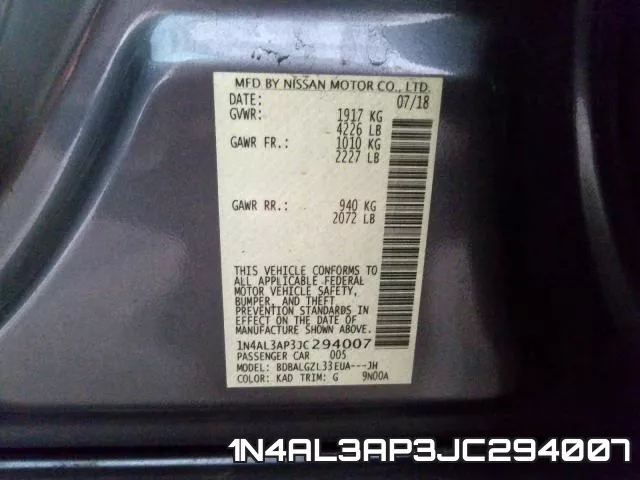 1N4AL3AP3JC294007 фото 2