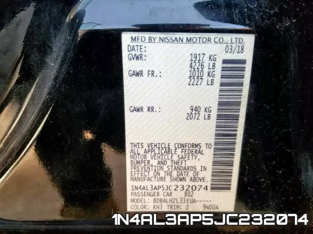 1N4AL3AP5JC232074 фото 2