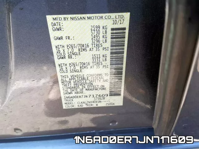 1N6AD0ER7JN717609 фото 2