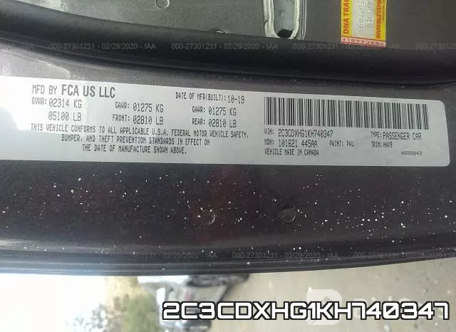 2C3CDXHG1KH740347 фото 10
