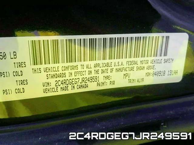 2C4RDGEG7JR249591 фото 2