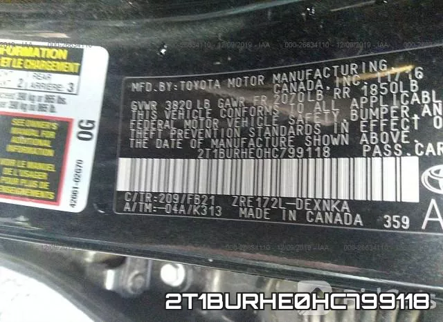 2T1BURHE0HC799118 фото 10