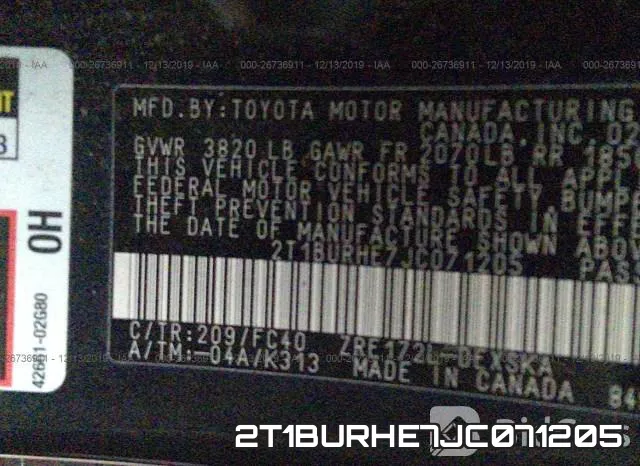2T1BURHE7JC071205 фото 10