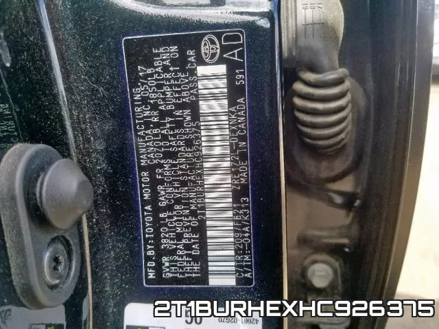 2T1BURHEXHC926375 фото 2