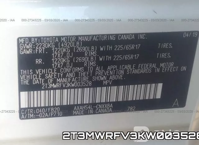 2T3MWRFV3KW003528 фото 10