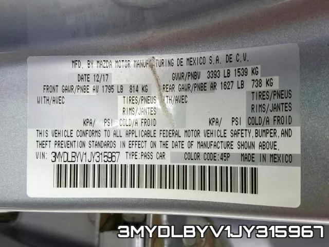 3MYDLBYV1JY315967 фото 2